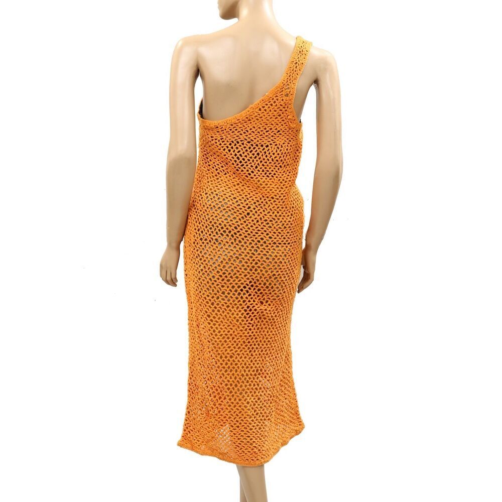 Free People FP Beach Catch Me Fauxchet Midi Dress One-Shoulder Coverup M 287001 - Picture 4 of 6